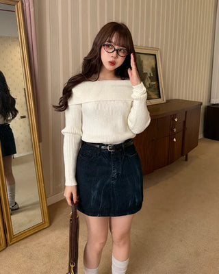 denim mini skirt