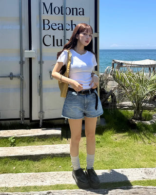 Basic Color Round T-Shirt