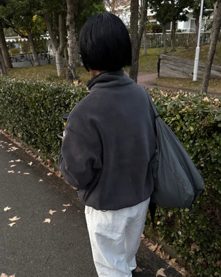 High-neck fleece jumper