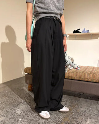 Two-pleat wide slacks