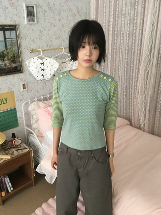 [3 colors] Button Bermuda shorts