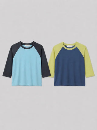 [2 colors] Raglan 7/8 Sleeve T-shirt