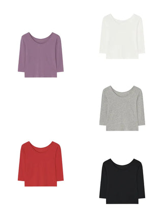 [5 colors] Soft Layered 7/8 Sleeve T-Shirt