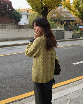 Cable knit cardigan