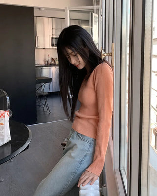 [Slenderizing effect] Bamboo soft rib knit