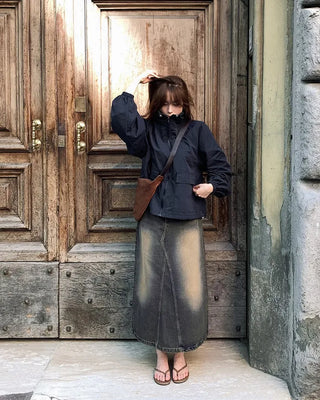 Vintage Wash Denim Skirt