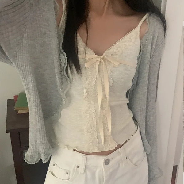 Lace Ribbon Camisole Top
