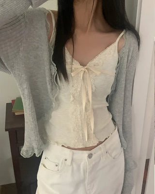 Lace Ribbon Camisole Top