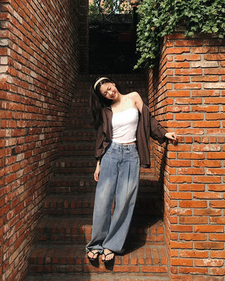 Daily Cover One-Pleat Denim Pants