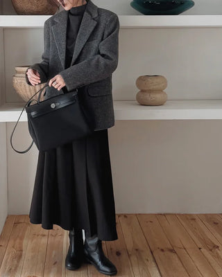 Pleated midi skirt