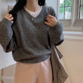 (Over 10,000 sold) V-neck knit - 5 colors
