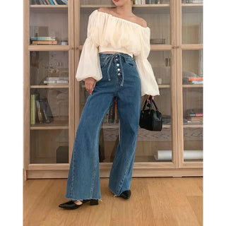 Balloon cropped blouse