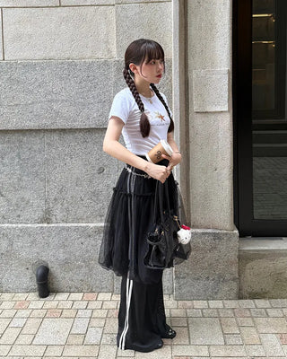Chiffon midi skirt