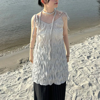 Sleeveless dress with scarf set