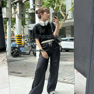 Basic cropped short-sleeved T-shirt