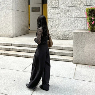 Pintuck wide slacks