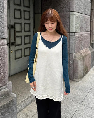 Frilled camisole mini dress