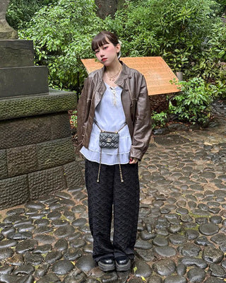 Heart Embossed String Pants