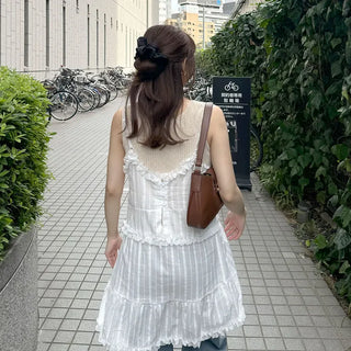 Frilled sleeveless mini dress