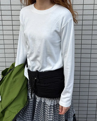 Simple round long T-shirt