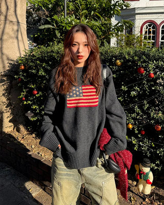 USA Flag Jacquard Knit