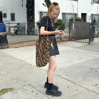 Vintage check shoulder bag