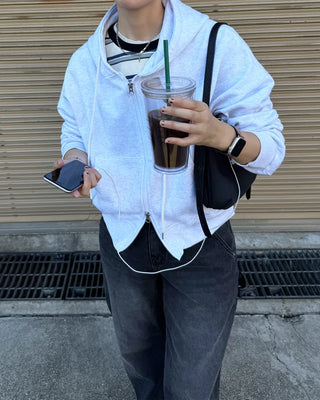 Double-zip hoodie