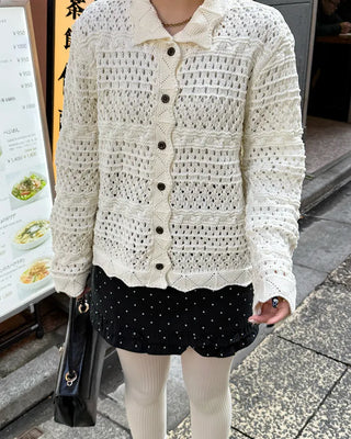 Perforated Lace Cardigan