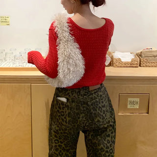 Round neck cable knit cardigan