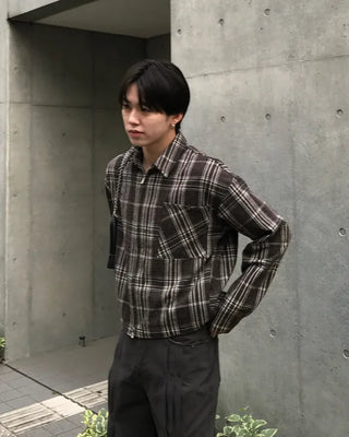 Checked cropped jacket