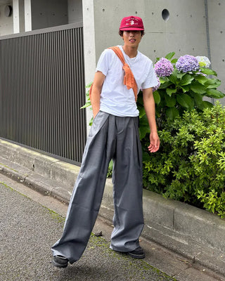 Pintuck wide slacks
