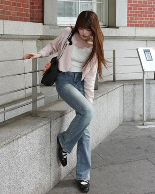 Round neck basic cardigan