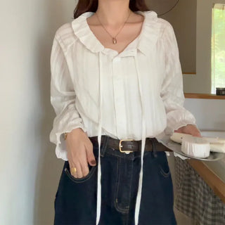 Tucked collar blouse