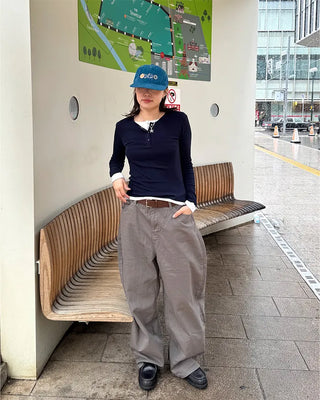 (Unisex) Studded Pocket Wide Pants