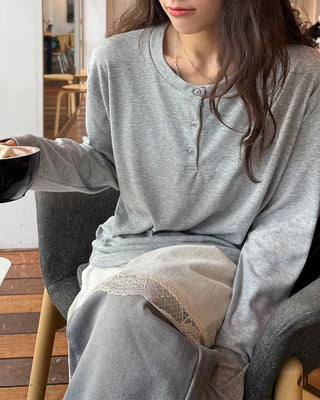 Half-open long T-shirt