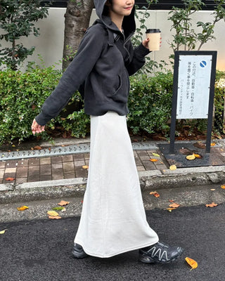 Ribbed long skirt