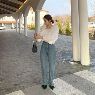 Square frill blouse