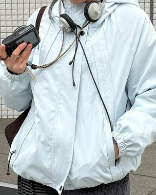 Hooded windbreaker jacket