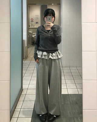 Double frill sweatpants