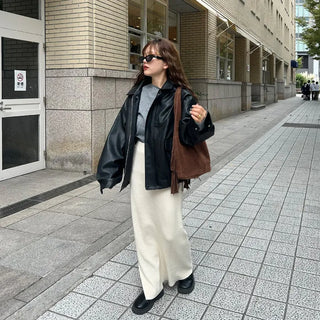 Colored leather jacket