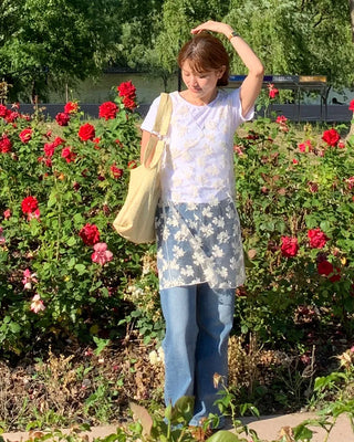 Sheer layered floral dress