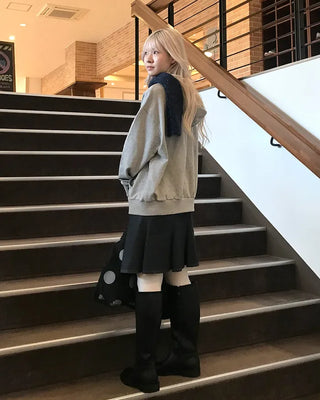Asymmetrical zip-up hoodie