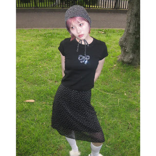 Cubic Ribbon Short-Sleeved T-Shirt