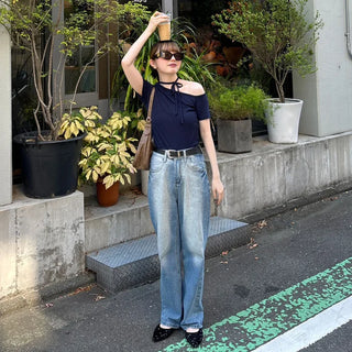 Unbalanced Strap T-Shirt