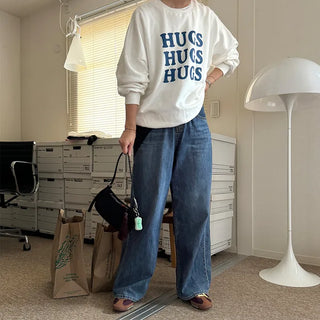 Wide denim pants