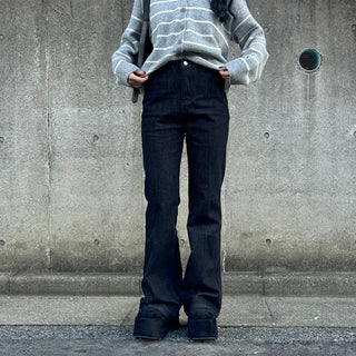 Flared indigo denim