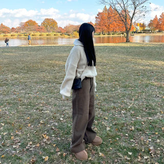 Straight-leg fleece-lined pants