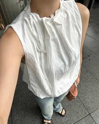 Neck shirring blouse