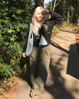 Side Yoke Wide Cotton Pants