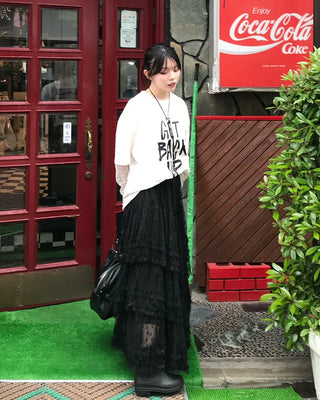 Flower sheer T-shirt